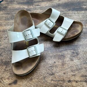 Birkenstock Arizona white Patent leather  - Size 38 or us 7